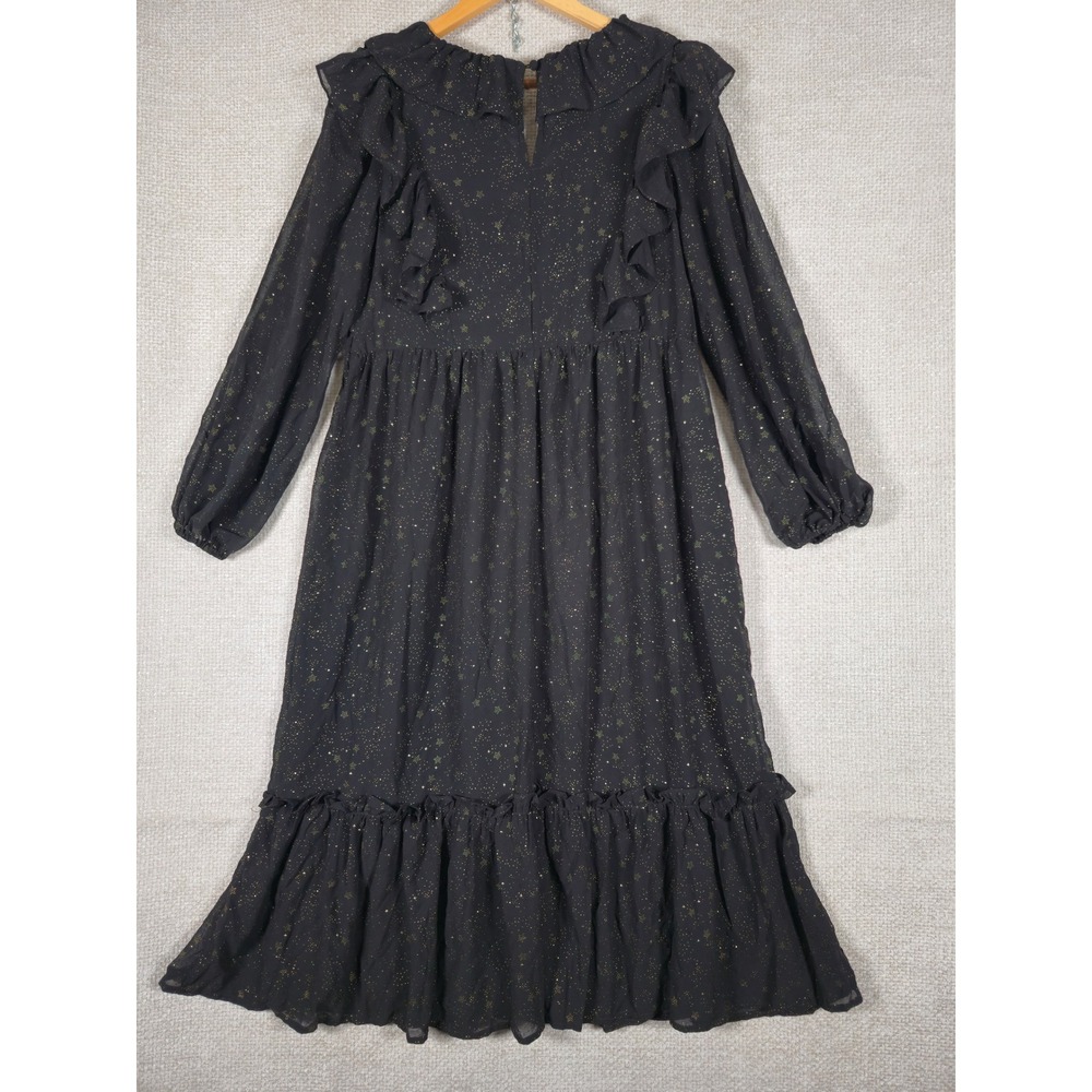 Moon River Black Midi Dress with Gold Speckle - Picture 6 of 14